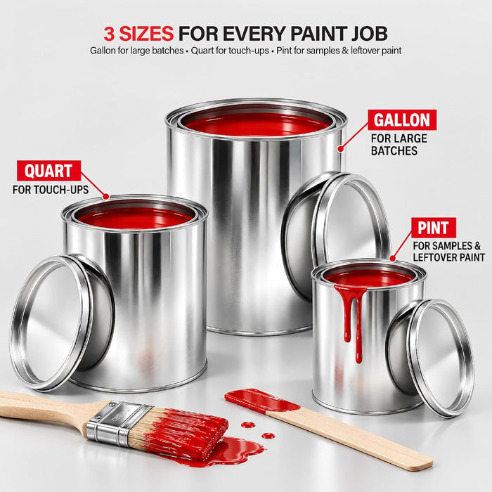 LAUCO Empty Paint Cans with Lids, 128 oz (1 Gallon), 6 Pack, Durable Tin-Plated Steel Storage Containers for DIY Projects, Workshop Organization & General Storage 9077