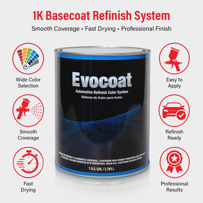 LAUCO Evocoat 1K Base Coat E505 Violet Red QT, (Compatible With PC-1505 1:1 Mix Ratio)