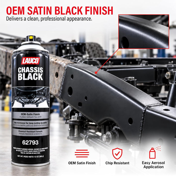 LAUCO Chassis Black 13 Oz, Pack of 1, OEM Satin Finish Coating, 62793