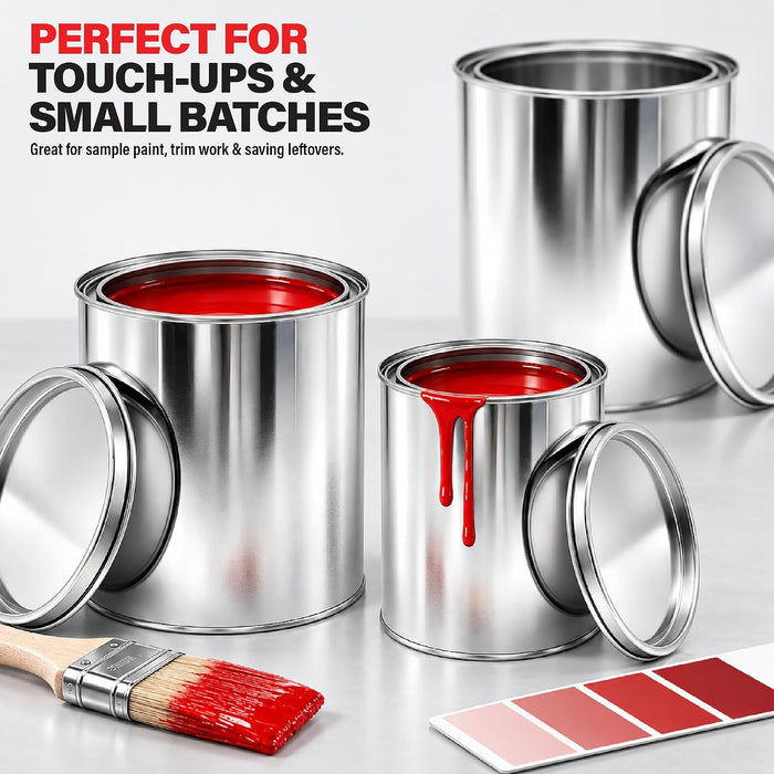 Lauco 3-Pack Metal Paint Cans with Lids, 1 Gallon + 1 Quart + 1 Pint Unlined Storage Containers – Durable Tinplate Buckets for Paint, Solvents, Craft Supplies & DIY Projects 75894