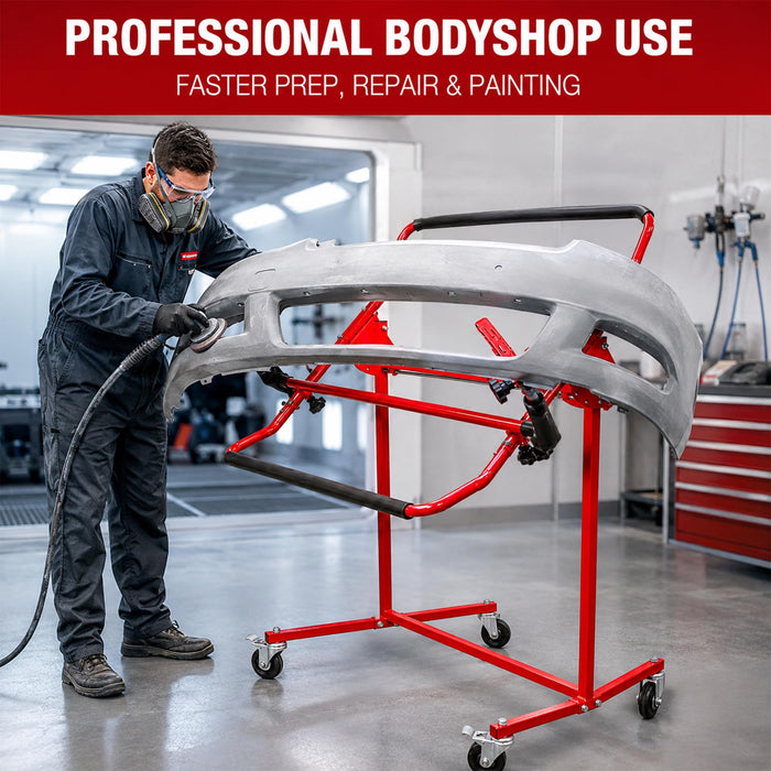LAUCO Adjustable Bumper Repair Stand, Securely Holds Plastic Car Bumper Covers for Automotive Bodyshop Repair Multiple Angles 5 Locking Positions, Paint Bodywork, Wheels Sand, Prep, Spray Primer 08044