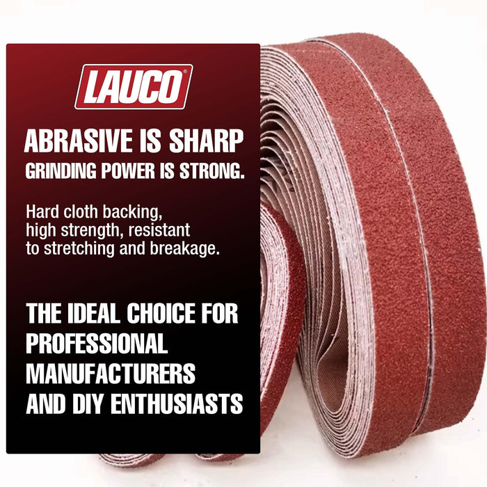 MAXIBAND 1/2 in x 18 INCH File Belt Bands Abrasives - 80 GRIT - Aluminum Oxide Sanding Belt, Sander Belts for Air File Belt Sander, Woodworking, Metal Polishing - Pack of 20 31748