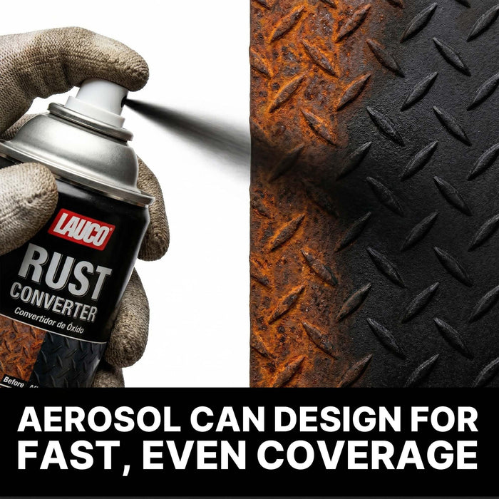LAUCO Rust Converter Spray 13oz Pack of 1, Fast Dry Rust Remover & Converter, Converts Rust to Protective Black Coating, Anti-Corrosion Metal Treatment for Automotive, Tools & Steel Surfaces (1) 37522