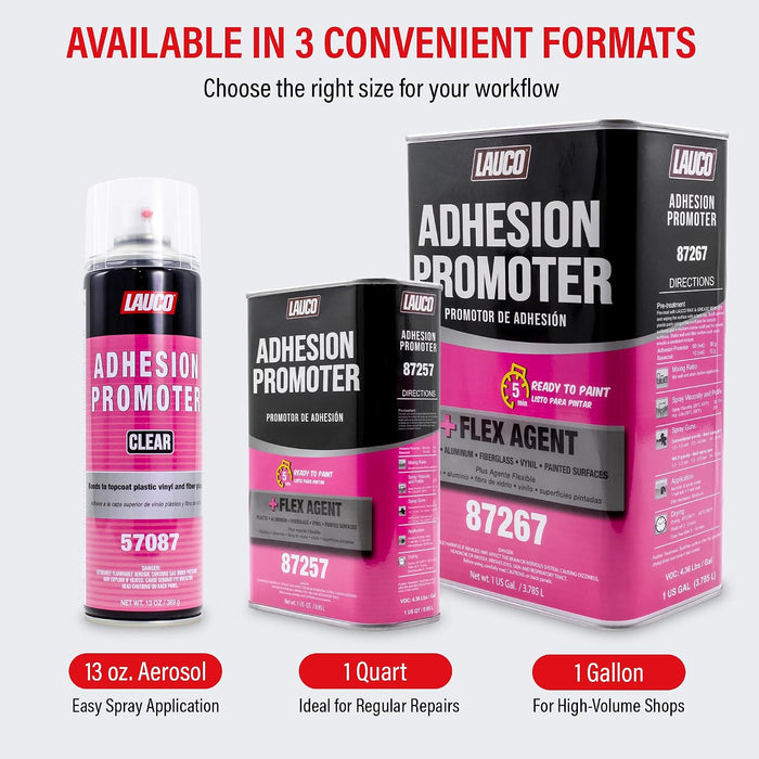 LAUCO Automotive Adhesion Promoter 13 oz Spray Can Pack of 1 - Use on Multi Surfaces Like Automotive Plastics, Bumpers, Vinyl Trim and Fiberglass (57087)