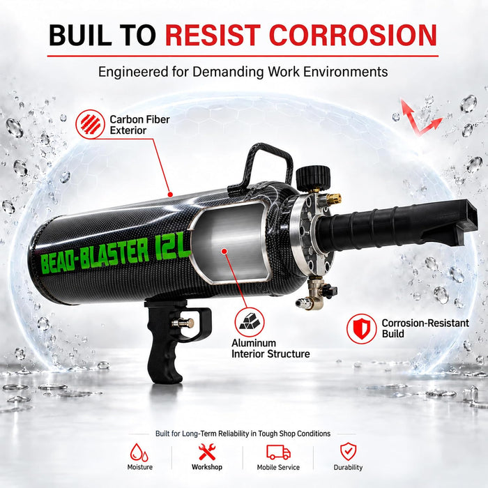 LAUCO Handheld Tire Bead Seater - Professional Automotive Tool, Carbon Fiber Bead Seater Blaster Tool with Rapid Air Release, Tire Inflator for Cars/Trucks/Commercial Vehicles(2.6-gal Tank /12 Liter)