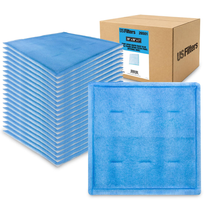 US Filters Paint Booth Tacky Intake Filter Pad Tacky Spray Booth Intake Filter Paint Booth Filters for Air Filter System Paint Booth Home (Internal Wire) - 20 Pack (20" x 20")