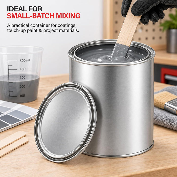 LAUCO Empty Paint Cans with Lids – 128 oz Gallon Metal Paint Cans, 12 Pack, Durable Tin-Plated Steel Containers for Paint, Resin, Adhesives, Stains, Solvents, Crafts & Storage 9077