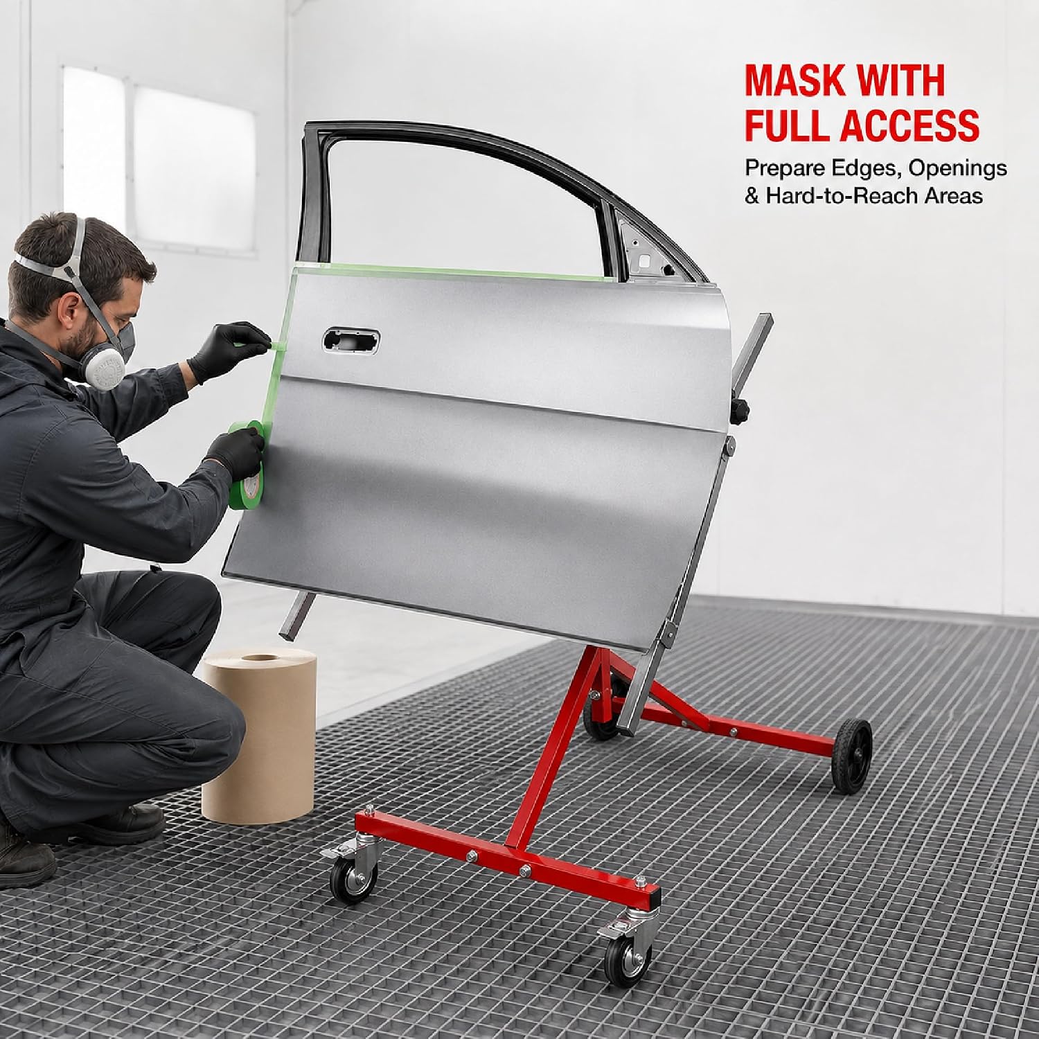 LAUCO Multifunction Paint Stand, Automotive Paint Stand, Body Panel Stand, Door Stands for Painting, Paint Stands Auto Body, Auto Body Repair Tools Adjustable Paint Stand (180° Rotating)- 19531