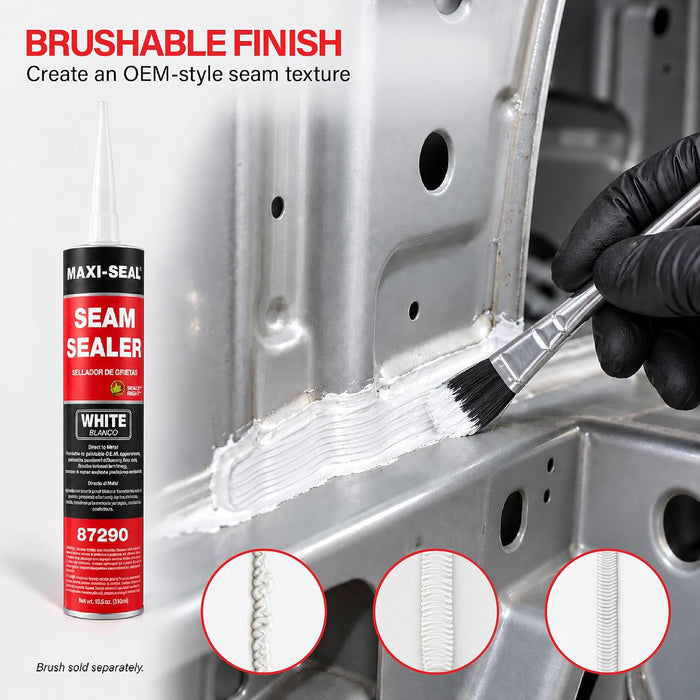 LAUCO Maxi-Seal Gray Polyurethane Seam Sealer (2-Pack, 10.5oz Tube) | Durable & Flexible Auto Body Filler for OEM Seams | Brushable Joint Compound (87292)