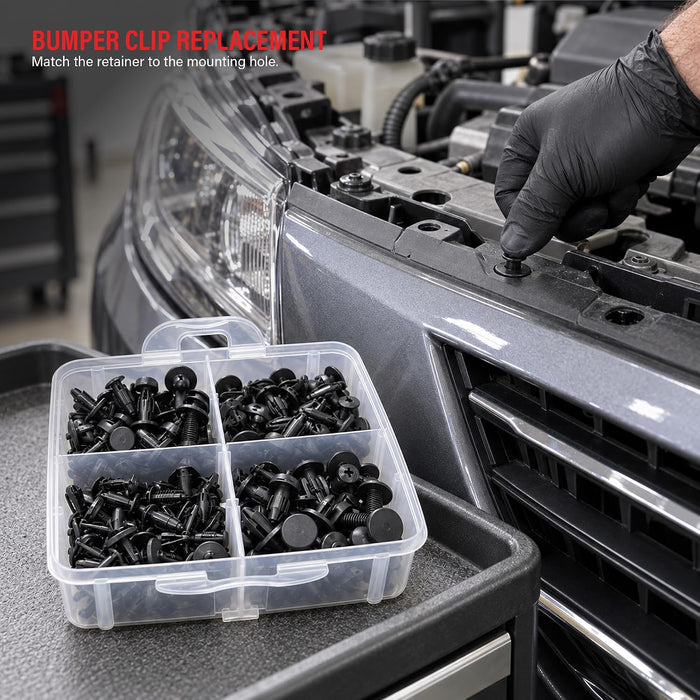 Car Door Trim Panel Clips Kit Set D (620 Pieces) 22 Types of Clips, Bumper Push Fastener Rivet Clips, Expansion Screws Replacement Kit 9054