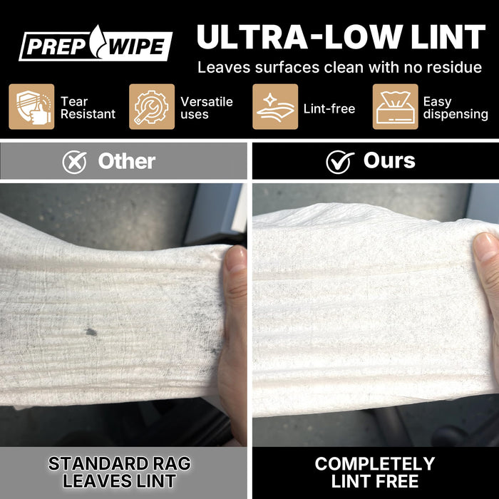 26029 Prep Wipe WHITE Lint Free Cleaning Towels Pack of 300 Sheets, 10" x 14" (1 Box) - Multi-purpose, Reusable, Perforated, Industrial Grade Perforated Sheets