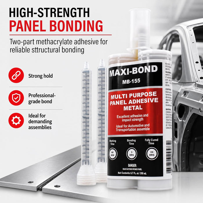 Maxi-Bond Multi-Purpose Panel Adhesive Metal, Two Part Epoxy Adhesive, Non-Sagging, High Strength, Bond to Molding Compound Panels, Metal, Fiberglass - Panel Bond Adhesive (MB-155) (1) 4583
