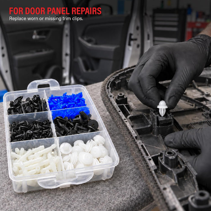 Car Door Trim Panel Clips Kit Set D (620 Pieces) 22 Types of Clips, Bumper Push Fastener Rivet Clips, Expansion Screws Replacement Kit 9054