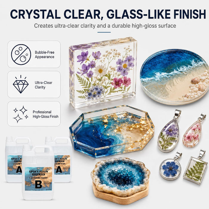 Crystal Clear Fast Cure Deep Pour Epoxy Resin Kit 2:1 Ratio – 2.6 Gallon Base Resin + 1.3 Gallon Curing Agent, Casting Resin for Small River pours, Live Edge Wood, Bubble-Free 3.9 Gal / 15 L