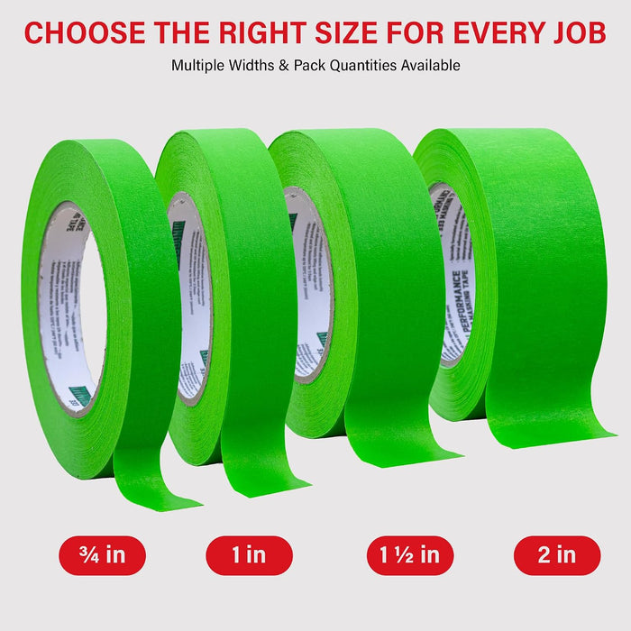 LAUCO DINOGREN Masking Green Tape 2 Inch x 60 Yards, 5 Rolls, Green High Performance Painters Tape, Heat and Water Resistant Tape for Car Painting and Auto Body Refinishing 7767