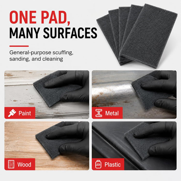 LAUCO 4.5" x 9" Gray (Ultra Fine) General Purpose Scuff Pads, Box of 25 Sheets - Scuffing, Scouring, Sanding, Paint Primer Prep Adhesion Scratch - Surface Preparation Automotive Auto Body