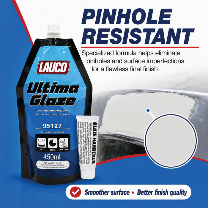 LAUCO Ultima Glaze, Ultra Fine, Self-Leveling Polyester Finishing Glaze with Hardener for Auto Body Repair 95127