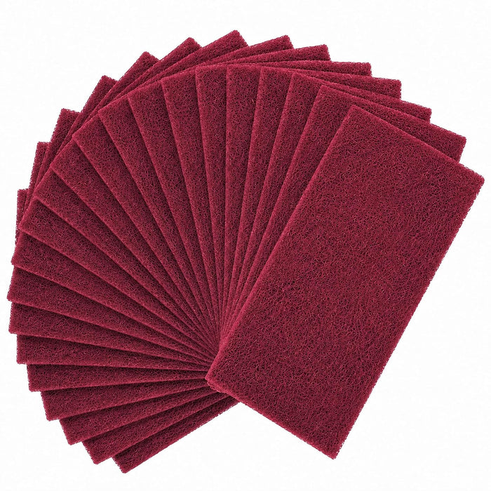 LAUCO 4.5" x 9" Maroon (Very Fine) General Purpose Scuff Pads, 25 Sheets - Scuffing, Scouring, Sanding, Paint Primer Prep Adhesion Scratch - Surface Preparation Automotive Car Auto Body
