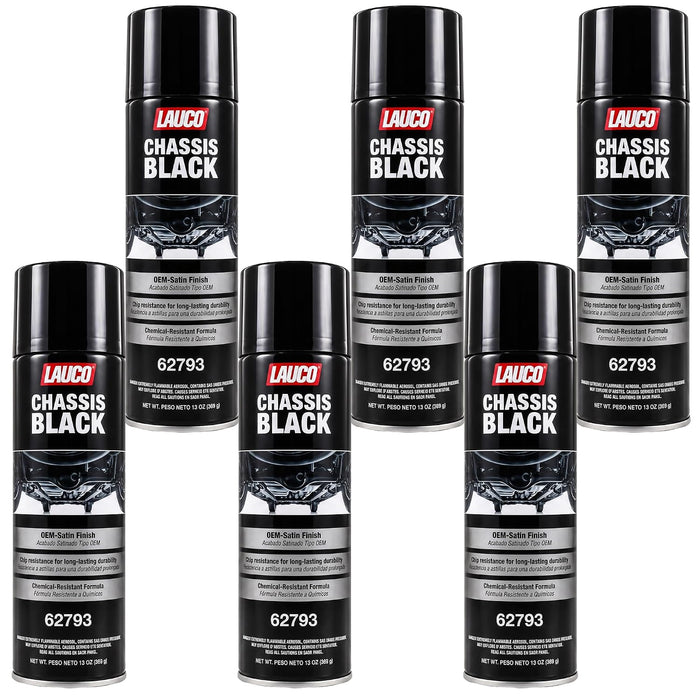 LAUCO Chassis Black 13 Oz, Pack of 6, OEM Satin Finish Coating, 62793