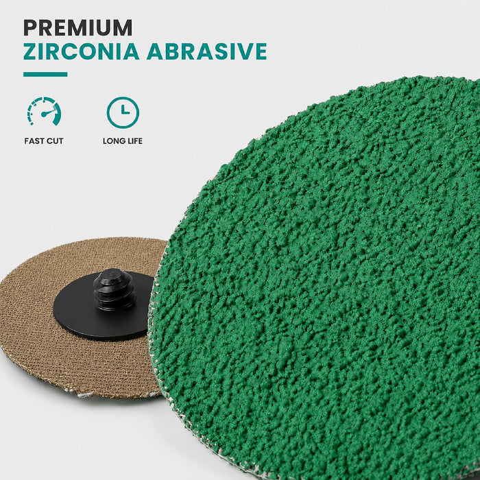 LAUCO 3" Grit 36 Quick-Change Discs 25 PCS per Box - Surface Conditioning DisC/Air Grinder Disc for Surface prep, Paint Stripping, Grinding & Finishing