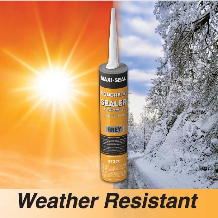 Maxi-Seal Concrete Filler Sealant, Concrete Crack Repair, Polyurethane Concrete and Masonry Sealant for Vertical and Horizontal Surface, Non-Sag,Gray,10.5 oz (6) 87270