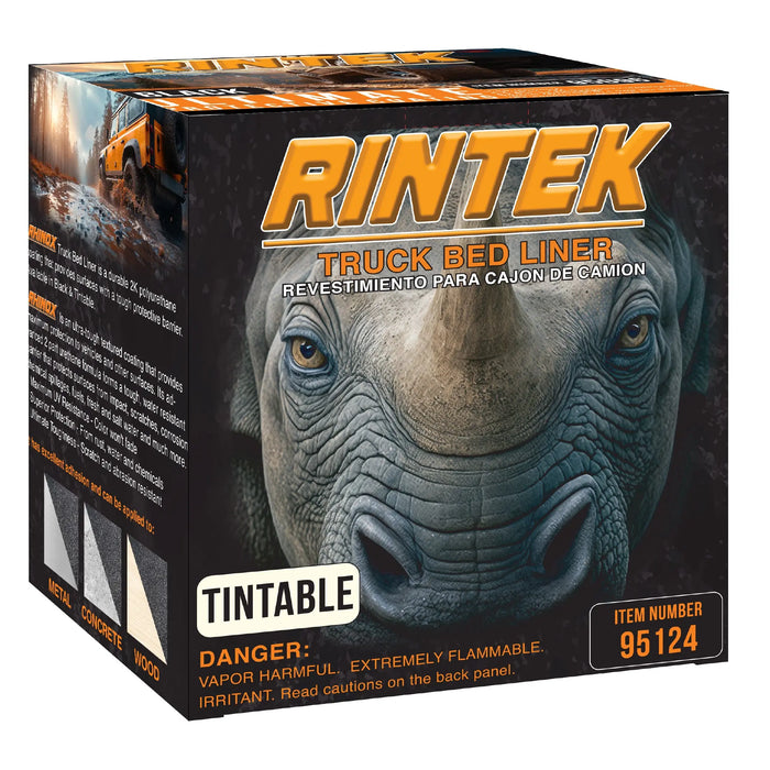 Rintek Tintable 1 Gallon Urethane Spray-On Truck Bed Liner Kit - 4 Bed Liners, 4 Hardeners and 1 Applicator Spray Gun - Easy 3 to 1 Mix Ratio, Just Mix, Shake and Shoot It - (95124) National Supply Company